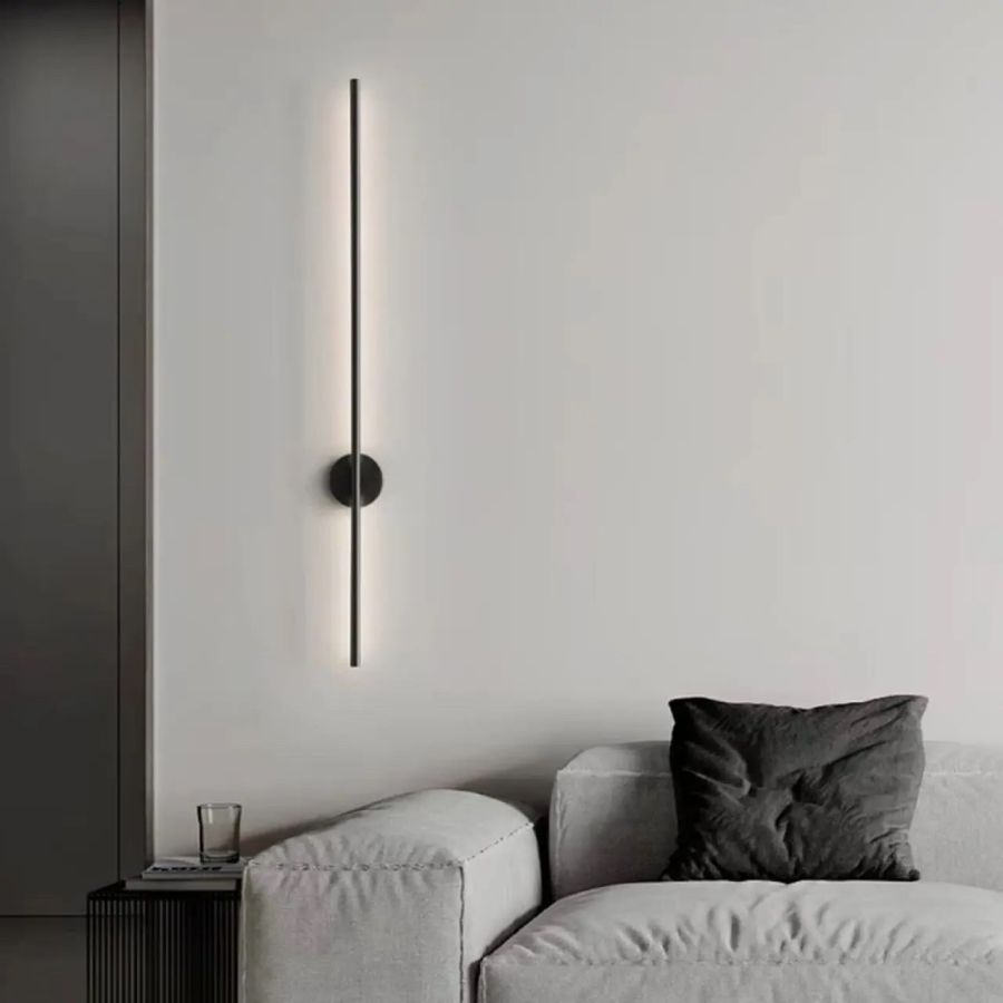Сучасне настінне довге LED бра 90 см чорне W007 16 Вт