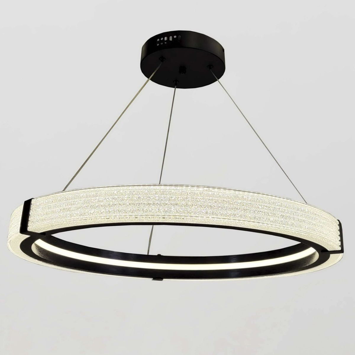 Сучасна LED-люстра-кільце MB240118/60BK (Чорна, 60 см)