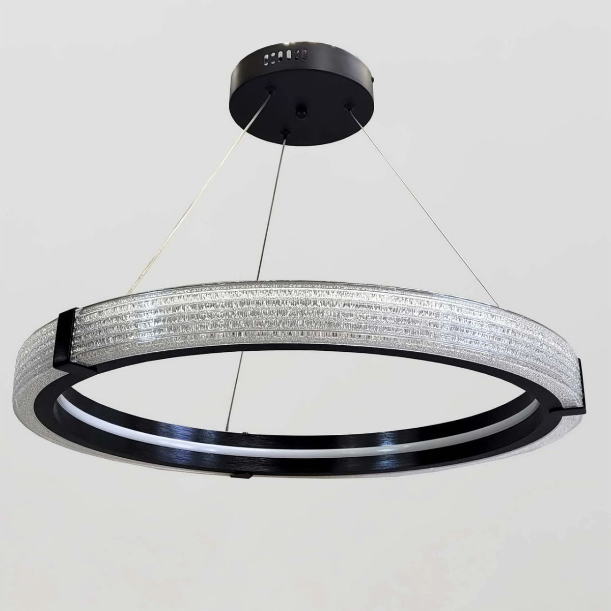 Сучасна LED-люстра-кільце MB240118/60BK (Чорна, 60 см)