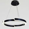 Підвісна LED люстра 50 см чорне кільце108 Wt "Orbital Black Ring" (2461/500+500BK)