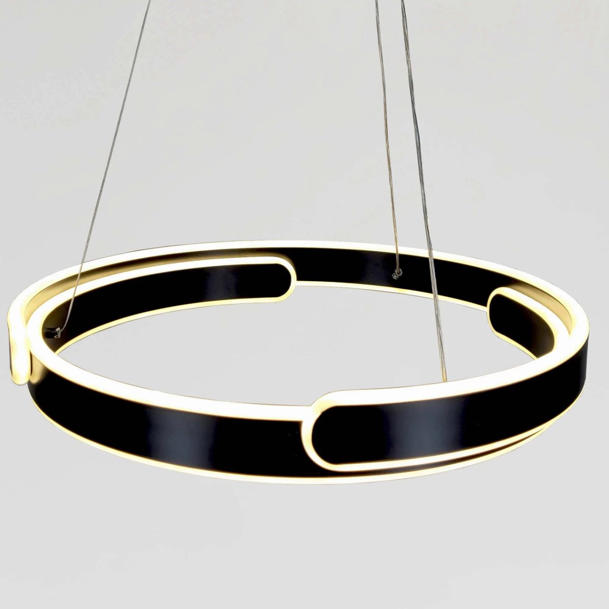 Підвісна LED люстра 50 см чорне кільце108 Wt "Orbital Black Ring" (2461/500+500BK)