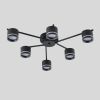 Стельова люстра до 18м² на 6 плафонів чорна GELA 6R BLACK
