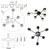 Стельова люстра до 18м² на 6 плафонів чорна GELA 6R BLACK