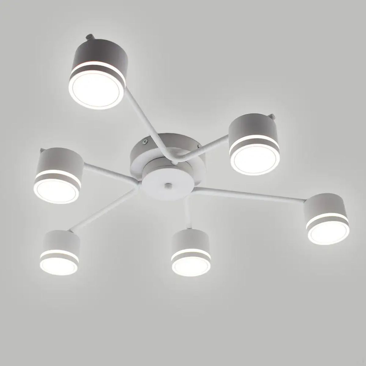 Потолочная люстра до 18м² на 6 плафонов белая GELA 6R WHITE