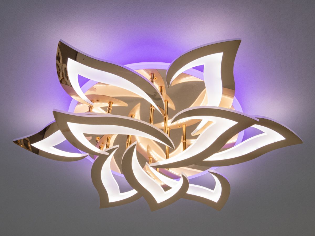 Світлодіодна LED люстра до 25 м² для великої кімнати з пультом (8146/6+3G LED 3color)
