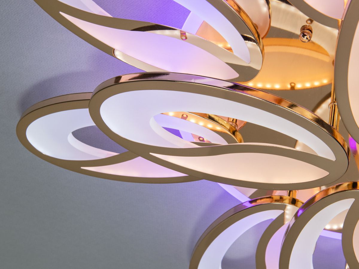 LED люстра на велику кімнату  до 30 м² з пультом управління 190W  Coffee Beans (8090/8+4G LED 3color)