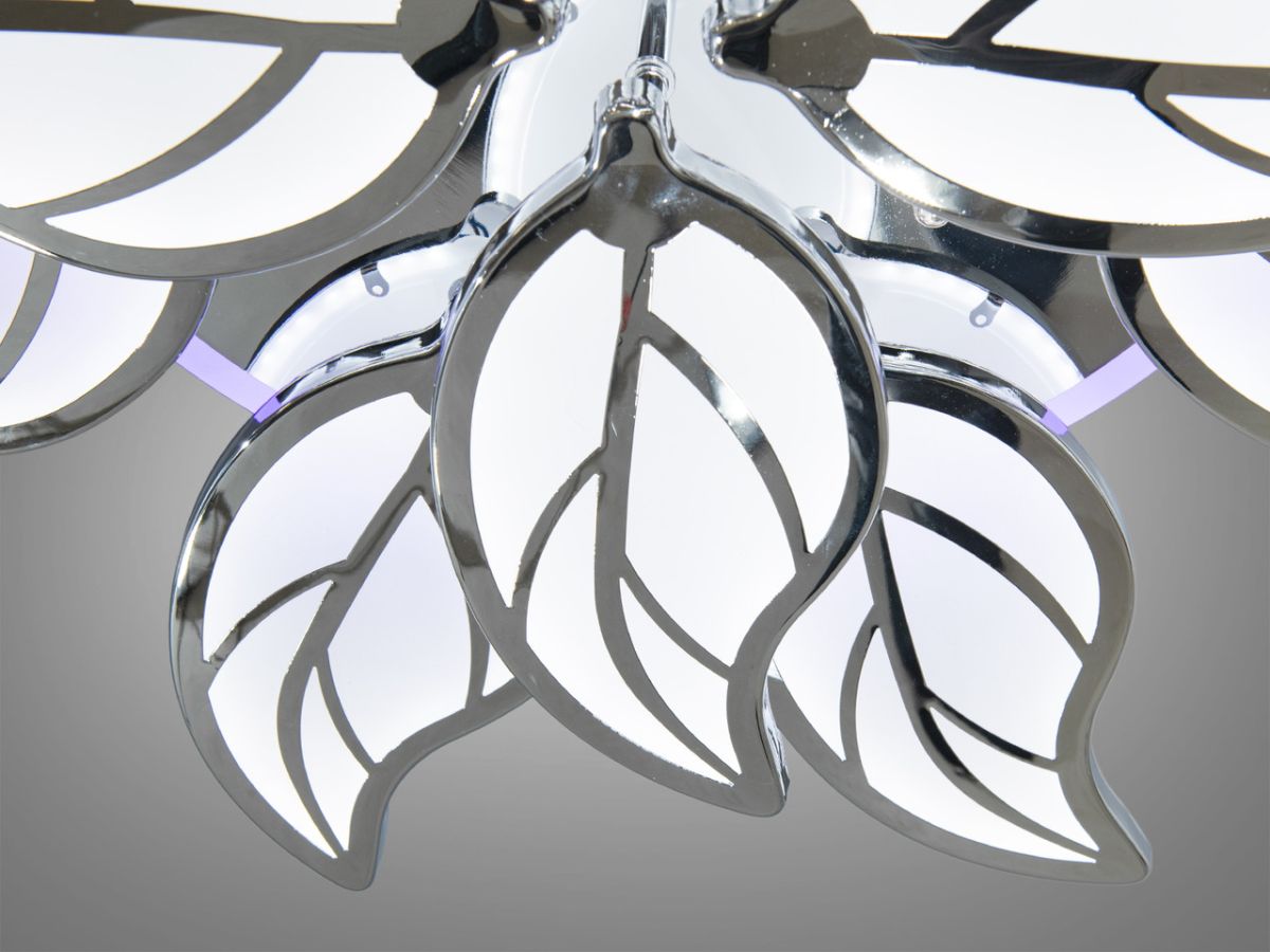 Світлодіодна Led люстра на площу до 30 м² колір хром з пультом потужність 180W (8028/8+4 HR)