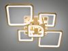 Квадратна золота Led-люстра з пультом 95 Вт на 5 квадратів до 18 м² (8060/2+3G LED 3color)