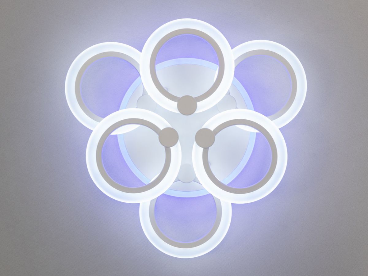 Світлодіодна LED люстра до 18 м² з пультом 72W біла (A8022/3+3WH LED 3color)