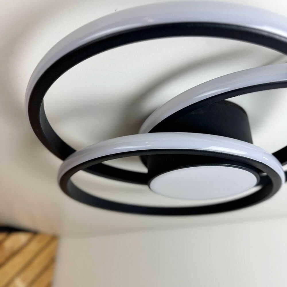 Світлодіодна Led люстра 100W з пультом, чорна, освітлення до 20 м² FORSAGE