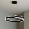 Підвісна LED люстра 50 см чорне кільце108 Wt "Orbital Black Ring" (2461/500+500BK)
