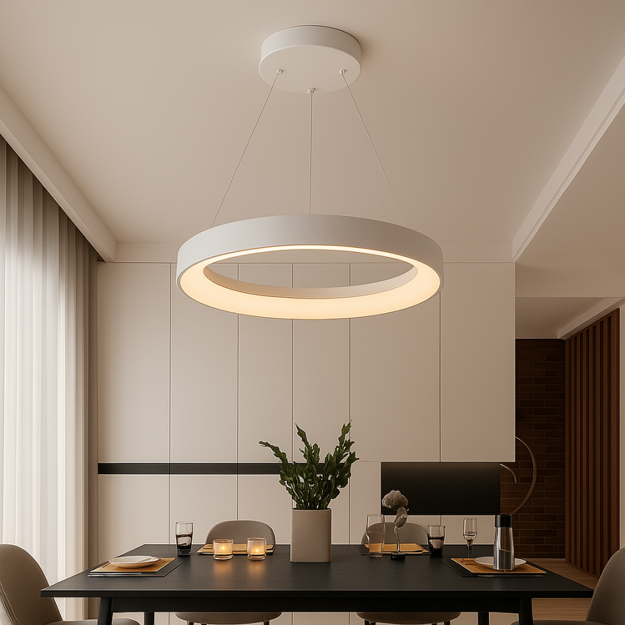 Підвісна Led-люстра чорна у формі кільця VALESO V 1136 WT