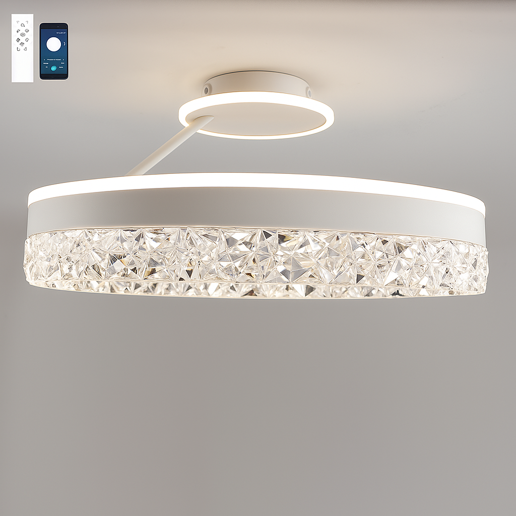 Led люстра до 20м² кругла білого корпусу 90W (STELLA З ICE 2R WHITE)