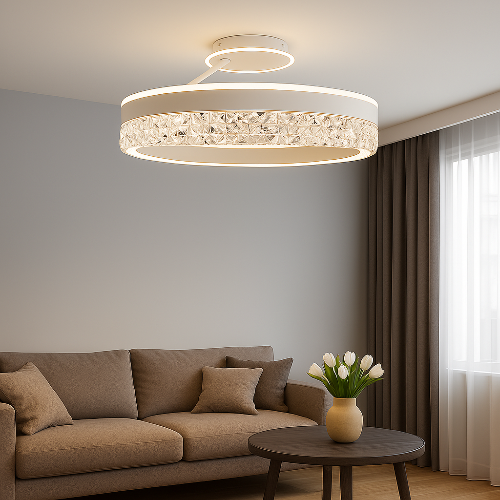 Led люстра до 20м² кругла білого корпусу 90W (STELLA З ICE 2R WHITE)