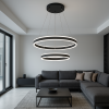 Подвесная Led люстра два кольца 160 Вт  STELLA 160W 2R BLACK