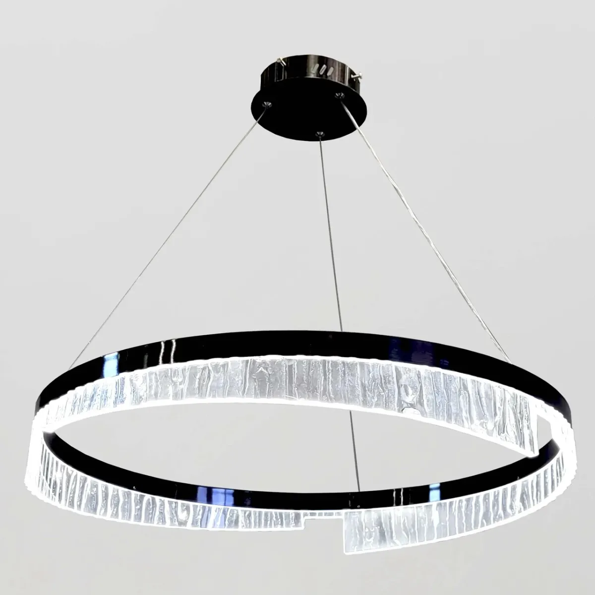 Чорна підвісна Led люстра 50W із акриловим розсіювачем Modern Minimalist Black (2001/60BK)
