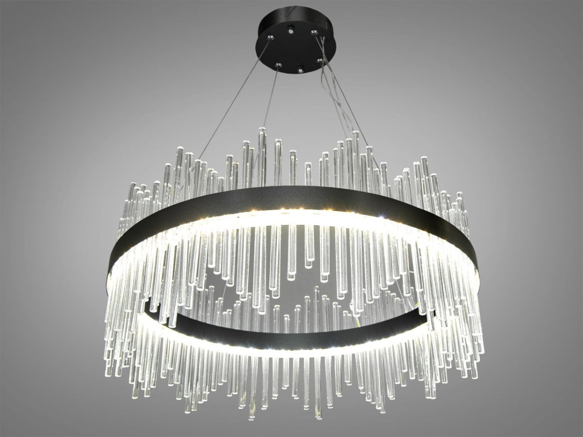Кришталева люстра Alba Lux діаметр 58 см чорний корпус Бароко (839/600PB)