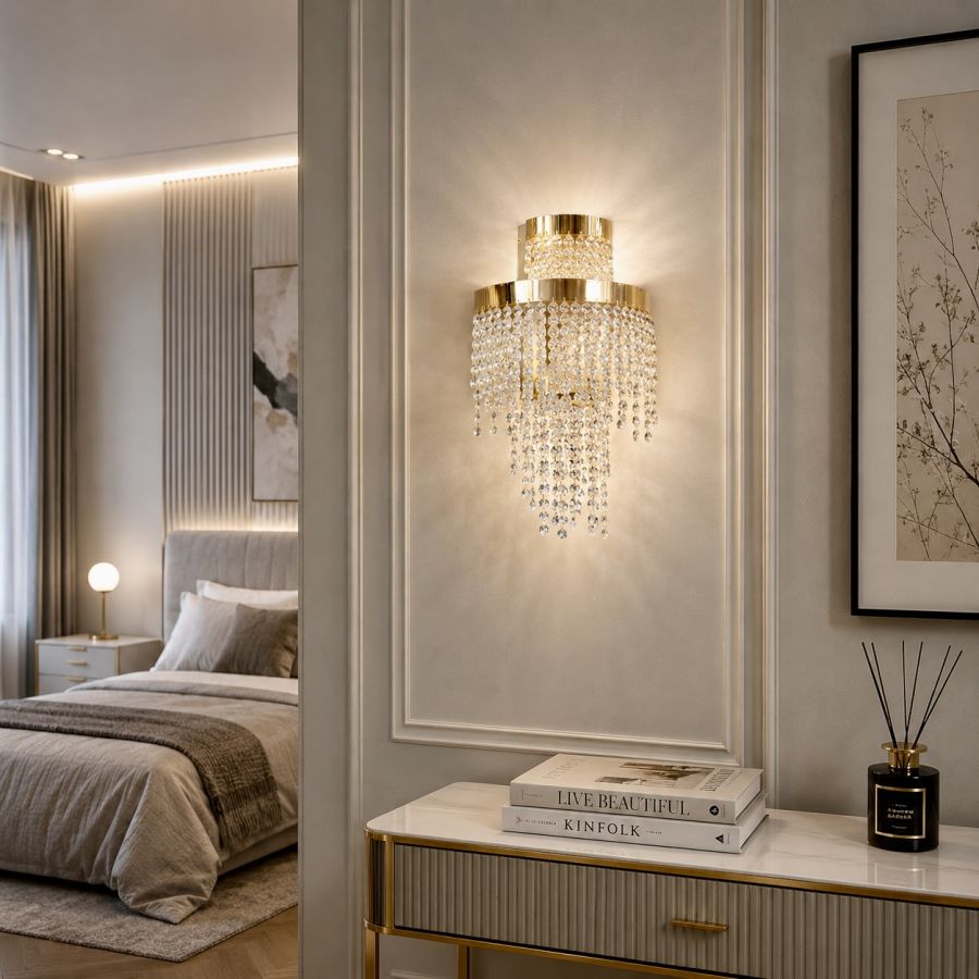 Кришталеве Led бра  у золотому кольорі (376/B WALL GD)