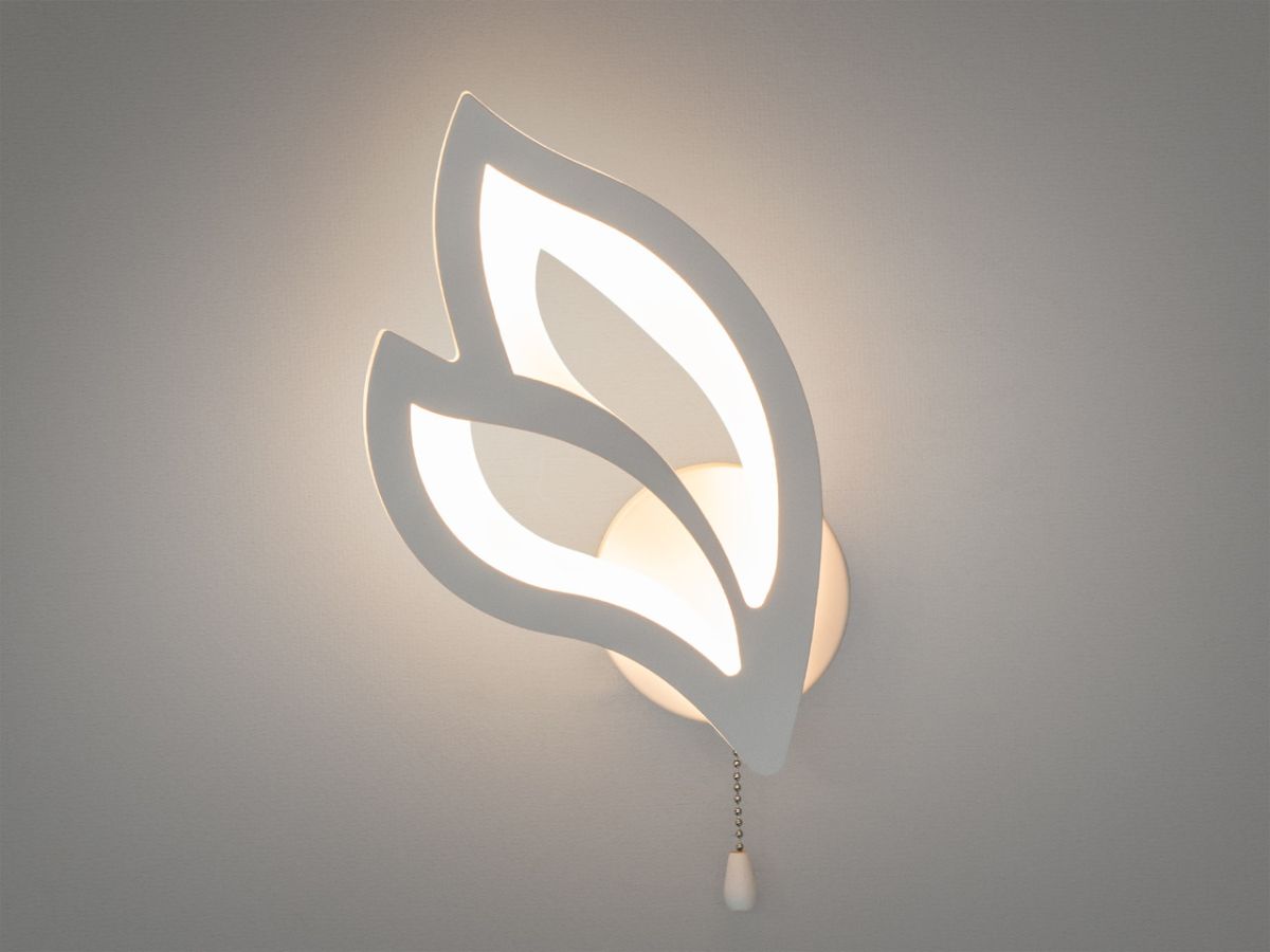 Настенное белое Led Бра форма лепесток 8165/1WH