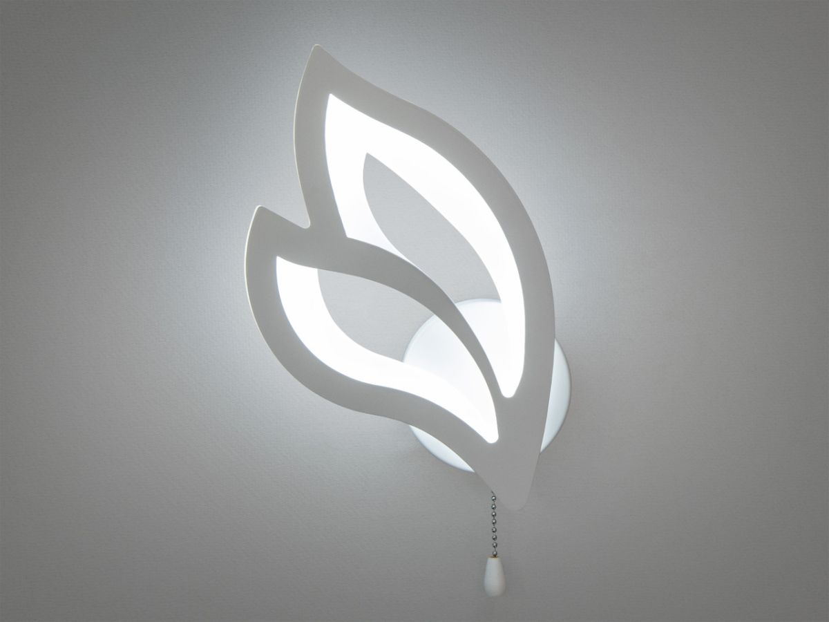 Настенное белое Led Бра форма лепесток 8165/1WH