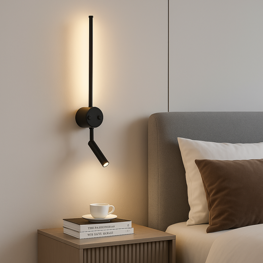 Чорний видовжений настінний Led-світильник POINTER-P VIOLUX 8W 4200K