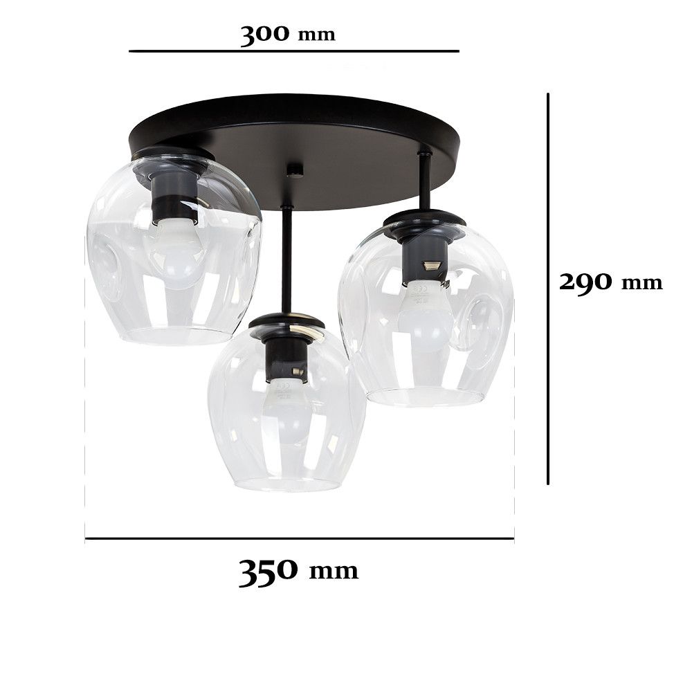 Люстра 756HPR0231F-3 BK+CL (300)