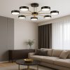 Чорно-золота Led люстра 126W на 7 акрилових плафонів до 25 м² X13242/7 BK+FGD
