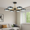 Світлодіодна Led-люстра чорного кольору на 6 плафонів, 90W до 18 м² Sirius B N6371/6 BK+COP