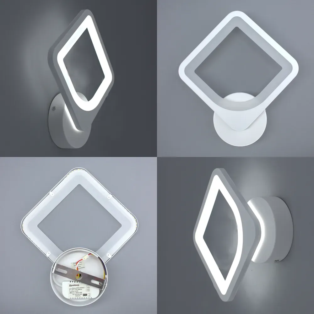 Квадратное Led бра настенное белого цвета TETRA S 22 Вт