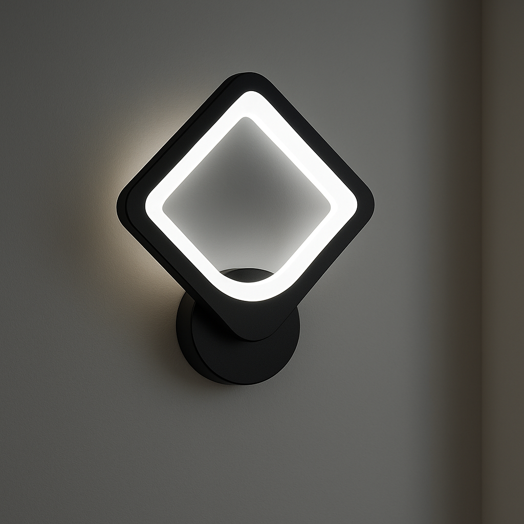 Квадратное Led бра настенное черного цвета TETRA S 22 Вт