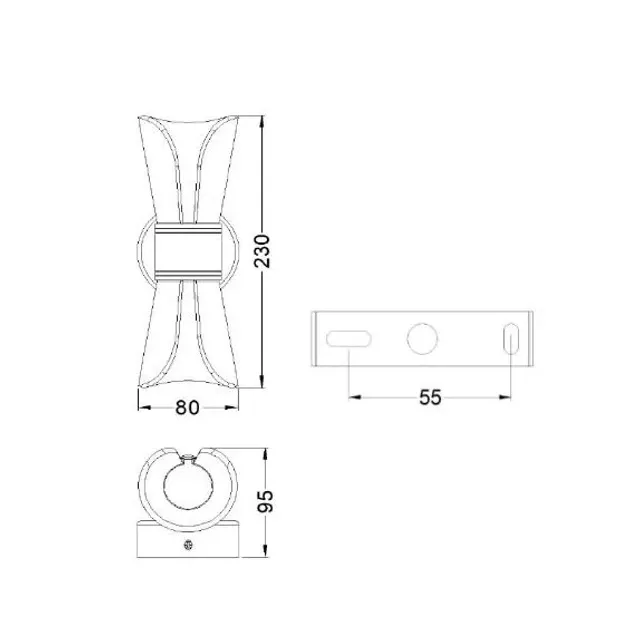 Сучасне настінне бра білого кольору 3 режими освітлення DIO 12W 2Y-WHITE/CLEAR