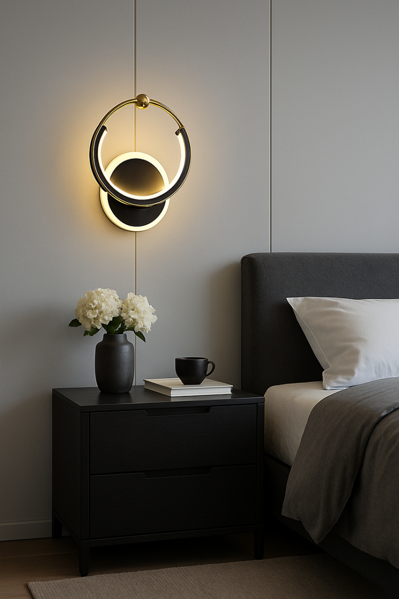 Сучасне LED-бра "Line-Art" (Чорний+Золото, 6450BK+GD, 20 Вт)