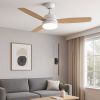 Люстра-вентилятор LED 66 Вт до 18м² білий корпус з дерев'яними лопатями з пультом (LUMINARIA FAN WOOD R)
