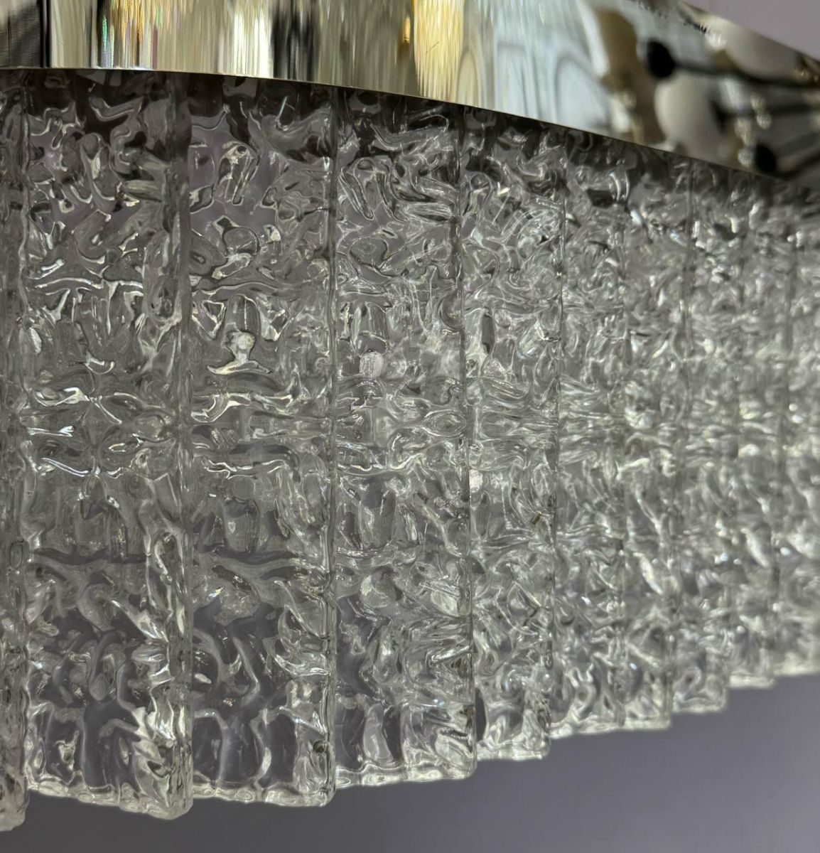 Підвісна овальна Led люстра в стилі Бароко в сріблі (2868/80*30 Hr)