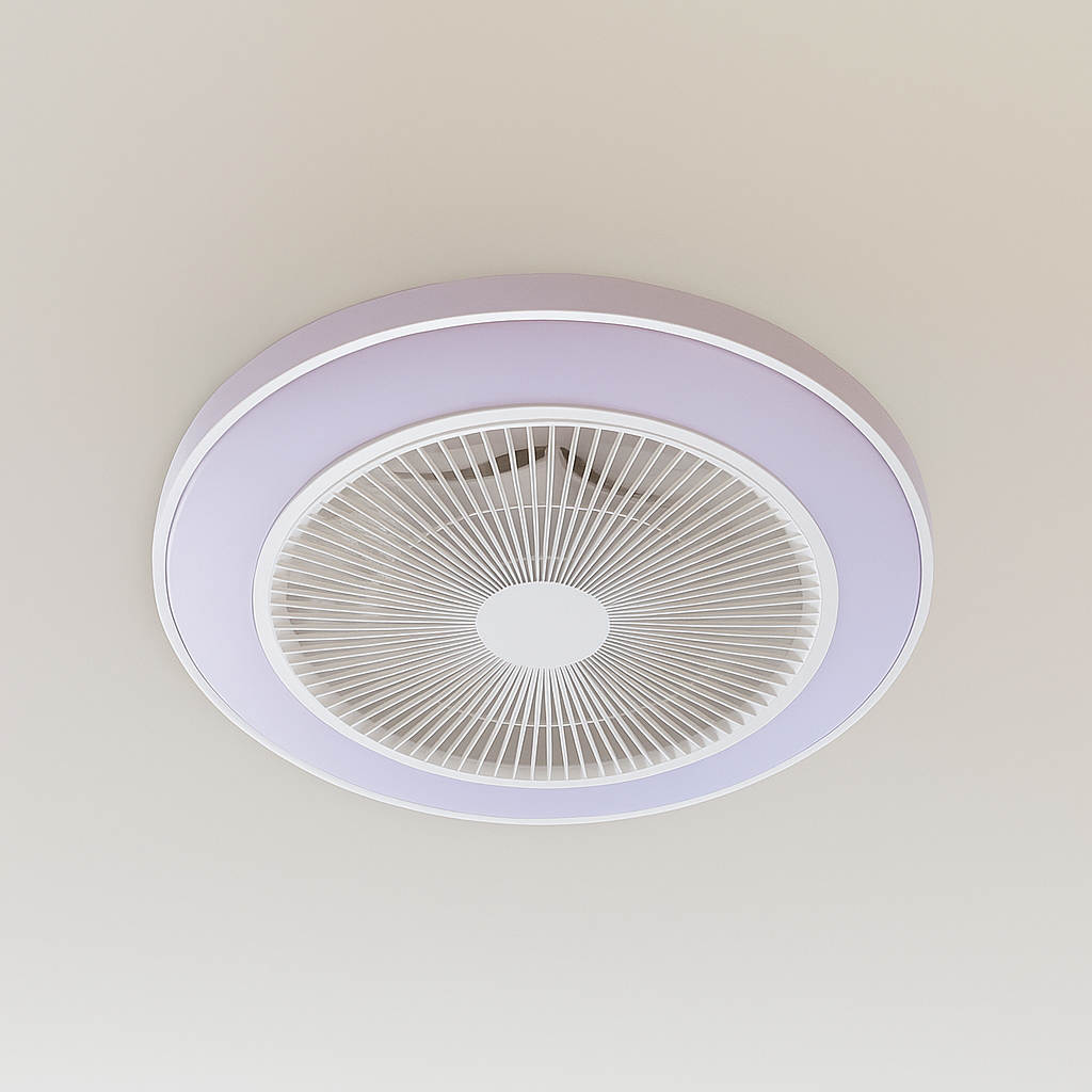 Кругла Led  люстра вентилятора до 15м² круглої форми (FAN V XI3808-480 WH)