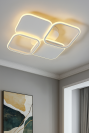 Стельова Led люстра 80W білий корпус до 16м² квадратна з пультом і пам'ятаю (1166 White)