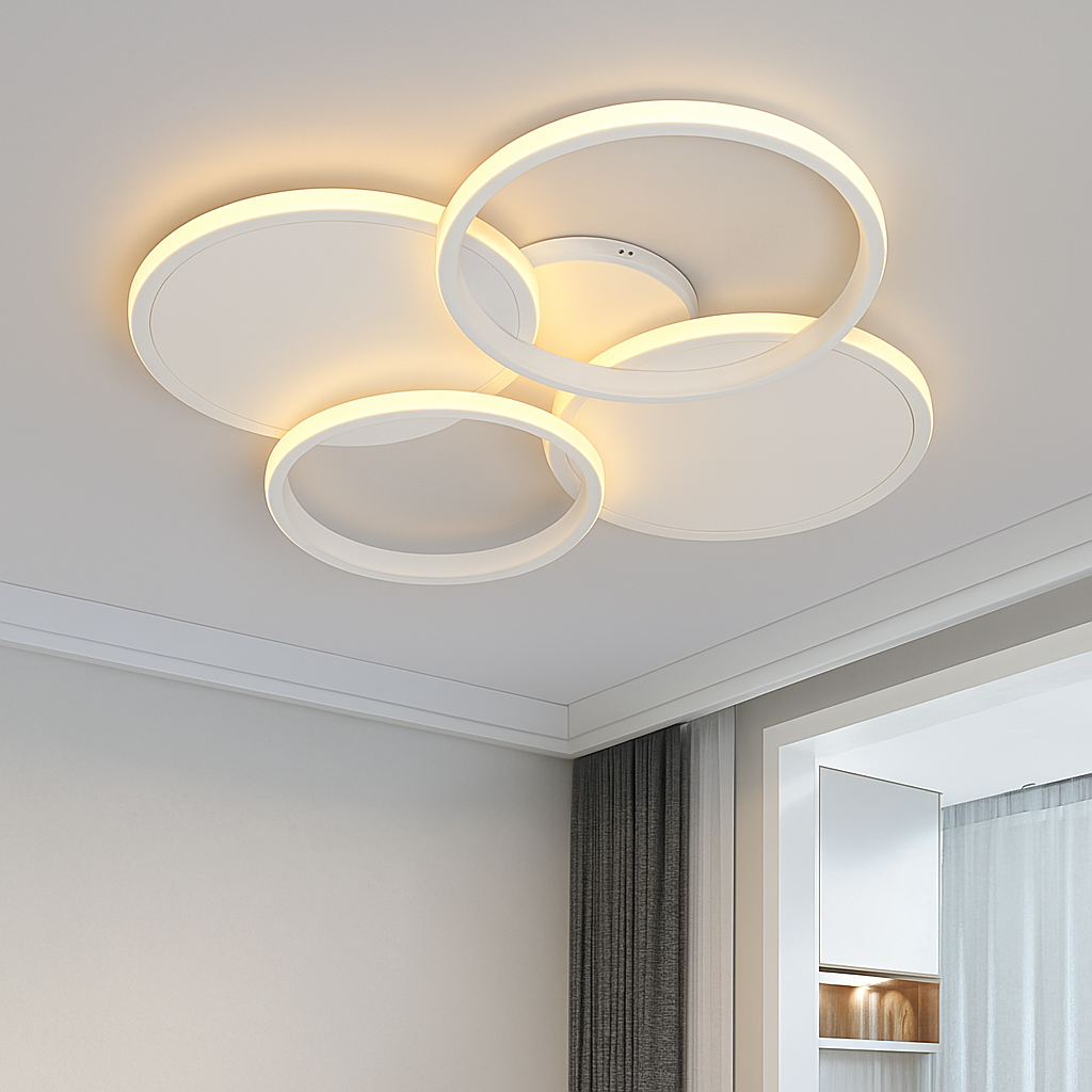 Сучасна Led люстра до 18м² у білому корпусі 90W з пультом  (1165 White)