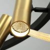 Дизайнерська LED люстра кільце та споти чорний + золото