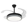 Світлодіодна LED люстра з вентилятором 80W (40W+40W), пультом керування  (7943070/48 BK)