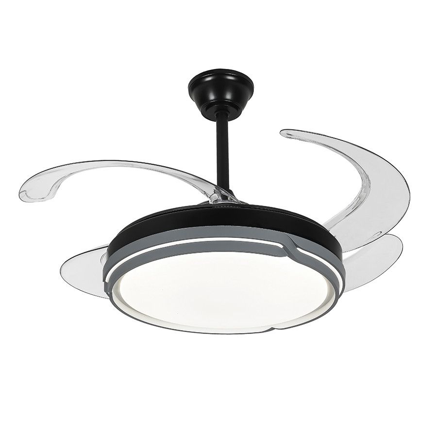 Світлодіодна LED люстра з вентилятором 80W (40W+40W), пультом керування  (7943070/48 BK)