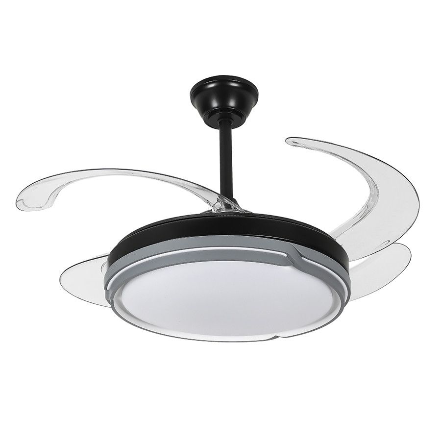 Світлодіодна LED люстра з вентилятором 80W (40W+40W), пультом керування  (7943070/48 BK)