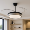Світлодіодна LED люстра з вентилятором 80W (40W+40W), пультом керування  (7943070/48 BK)