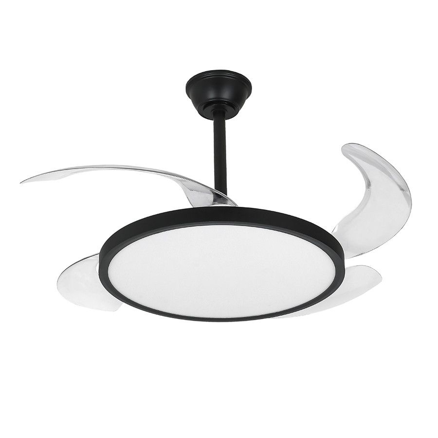 Світлодіодна LED люстра з вентилятором 40W, пультом керування  (7943043/42 BK)