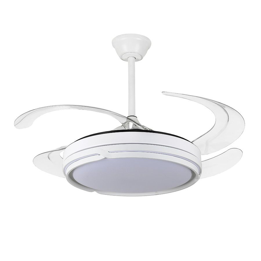 Світлодіодна LED люстра з вентилятором 80W (40W+40W), пультом керування (7943070/48 WH)