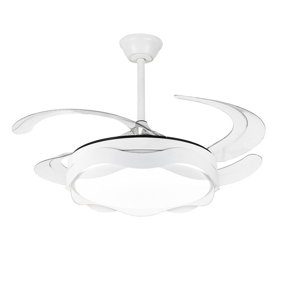 Світлодіодна LED люстра з вентилятором 80W (40W+40W), пультом керування (7943069/48 WH)
