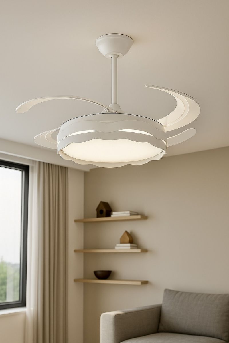 Світлодіодна LED люстра з вентилятором 80W (40W+40W), пультом керування (7943069/48 WH)