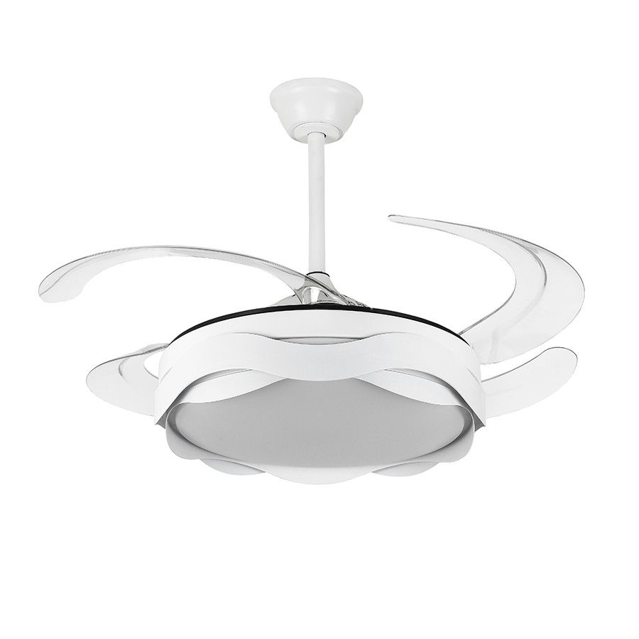 Світлодіодна LED люстра з вентилятором 80W (40W+40W), пультом керування (7943069/48 WH)