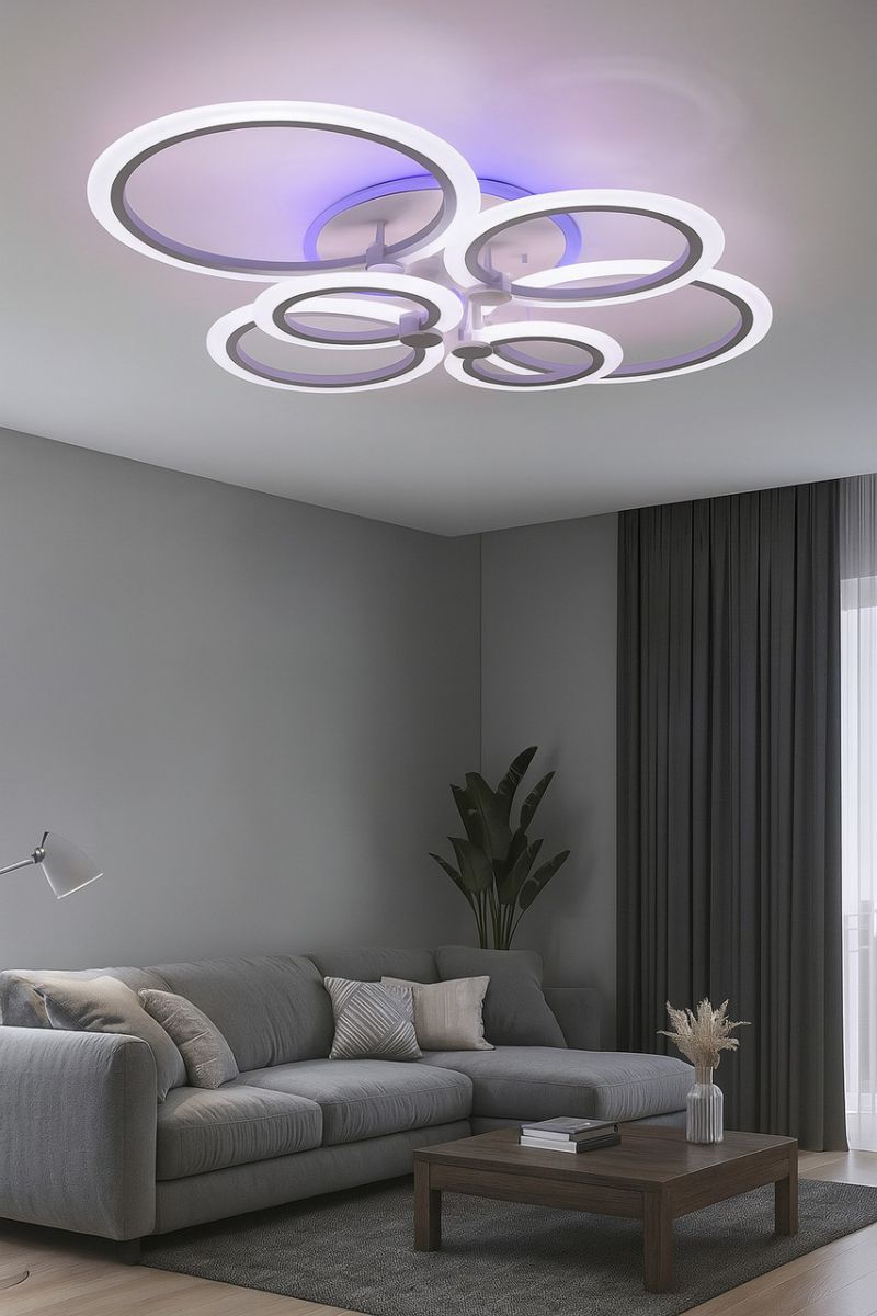 Стельова світлодіодна Led люстра до 25 м² з пультом керування (1126/6 Wh)