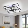 Потолочная квадратная Led люстра до 25 м² с пультом управления 192 Вт (1133/4+4 Bk)
