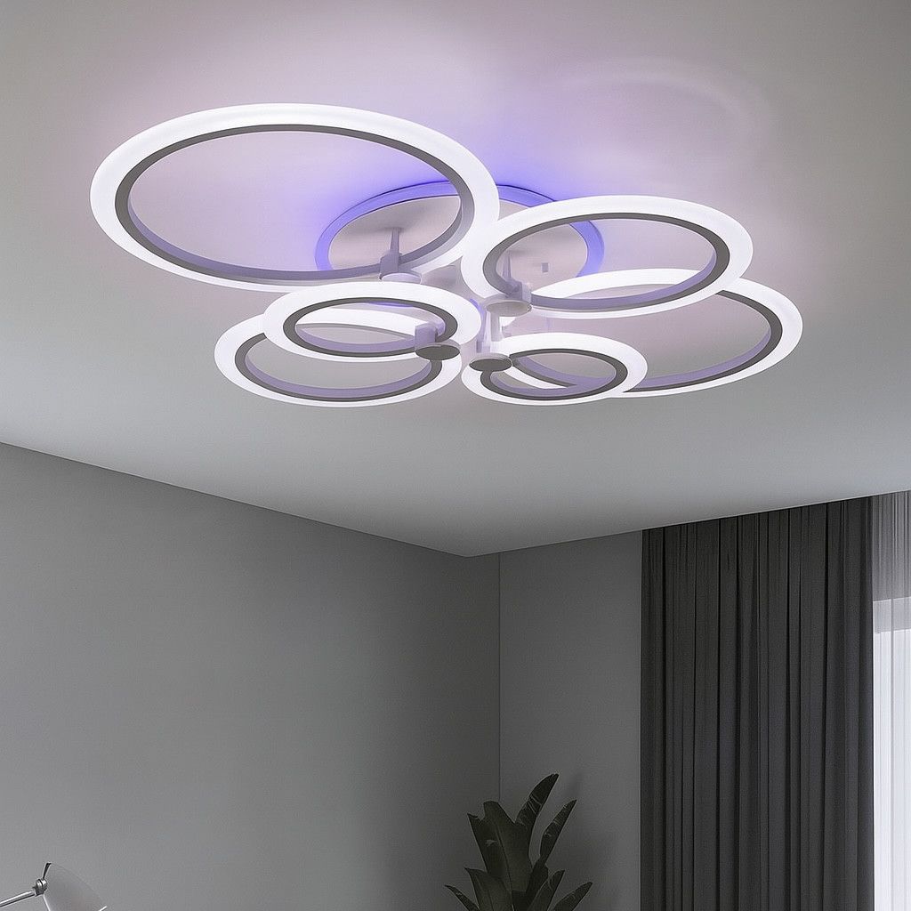 Стельова світлодіодна Led люстра до 25 м² з пультом керування (1126/6 Wh)